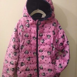 Disney Uniqlo Minnie Mouse puffer w hood,  sz 7/8